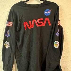 NASA Black Long Sleeve T-Shirt - Black (XL)